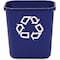 Rubbermaid Commercial 3.25 gal Rectangular 13 QT Standard Deskside Recycling Wastebaskets, Blue, Resin RCP295573BECT - alternate 1